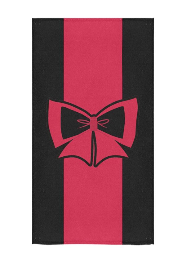 Bath Towel with Pink Bowknot Print Body Towel for Swimming Bathing