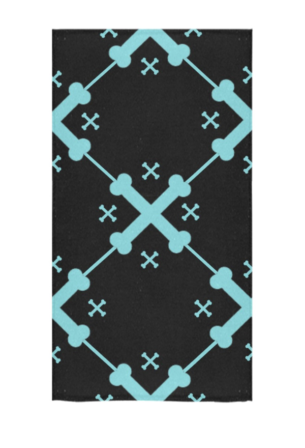 Bath Towel with Blue Skeleton Prints Body Towel for Swimming Bathing