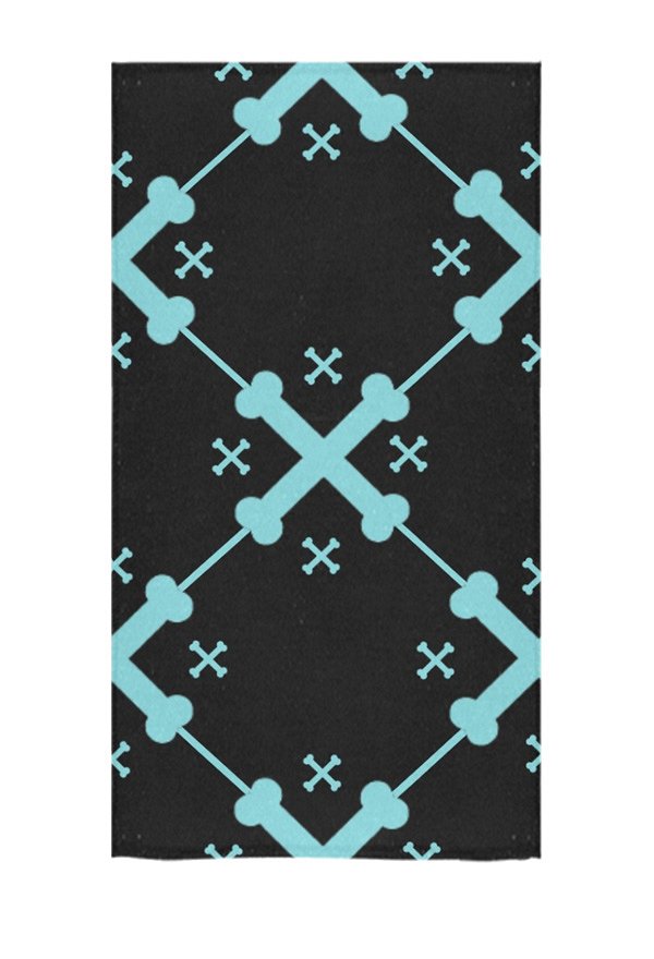 Bath Towel with Blue Skeleton Prints Body Towel for Swimming Bathing