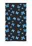 Bath Towel with Blue Butterfly Prints in Black Body Towel for Swimming Bathing