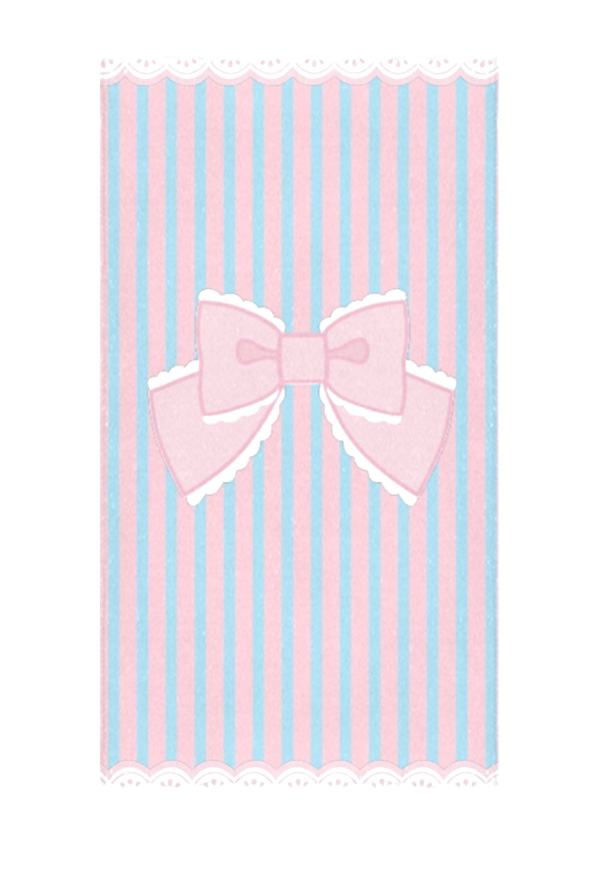 Alice Bath Towel With Pink Bow Striped Prints Body Towel Accessory for Swimming Bathing