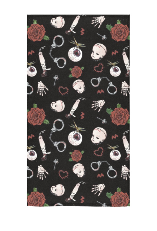 Bath Towel with Gothic Scary Punk Prints Body Towel for Swimming Bathing
