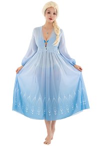 Princess Style Long Cover-up Summer Blue Kimono Cardigan