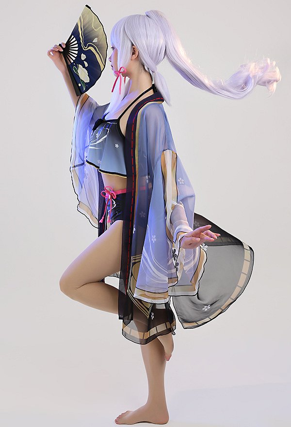 Kamisato Ayaka Derivative Coverup Cherry Blossom Haori Chiffon Kimono