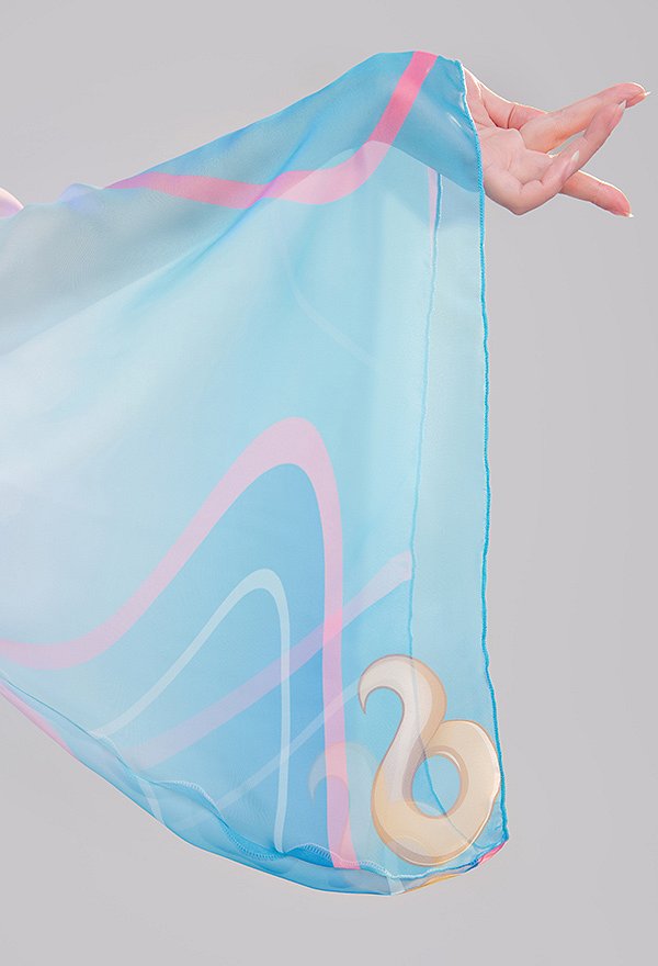 Xiao Derivative Haori Cover-up with Gradient Blue Wave Pattern Wide Sleeve Summer Kimono Coverups