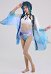 Xiao Derivative Haori Cover-up con Gradient Blue Wave Pattern Wide Sleeve Summer Kimono Coverups