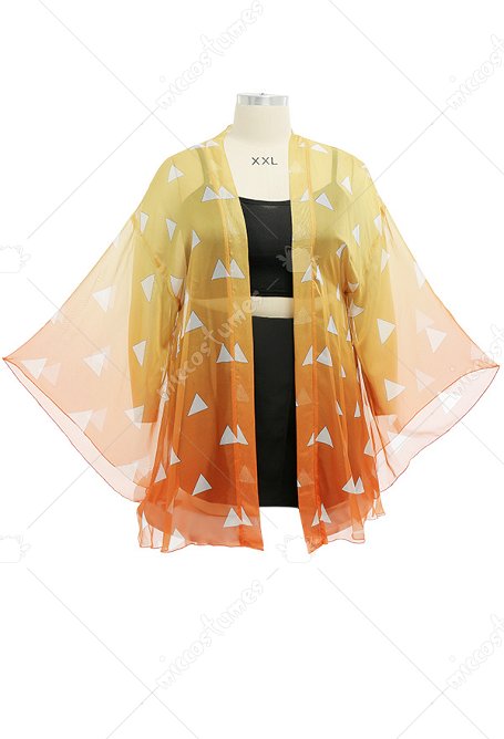 Große Größe Miccostumes Swimsuits Anime Haori Sommer Gradient Cosplay Chiffon Haori