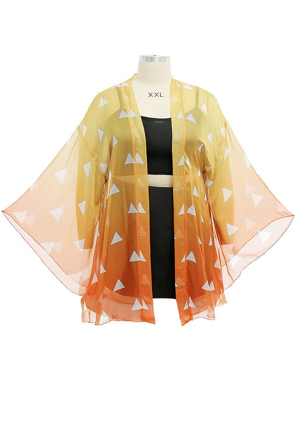 Große Größe Miccostumes Swimsuits Anime Haori Sommer Gradient Cosplay Chiffon Haori