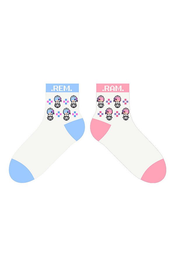 Chaussettes Dérivé Ram Rem Chaussette de Cosplay 2 Paires de Même Couleur