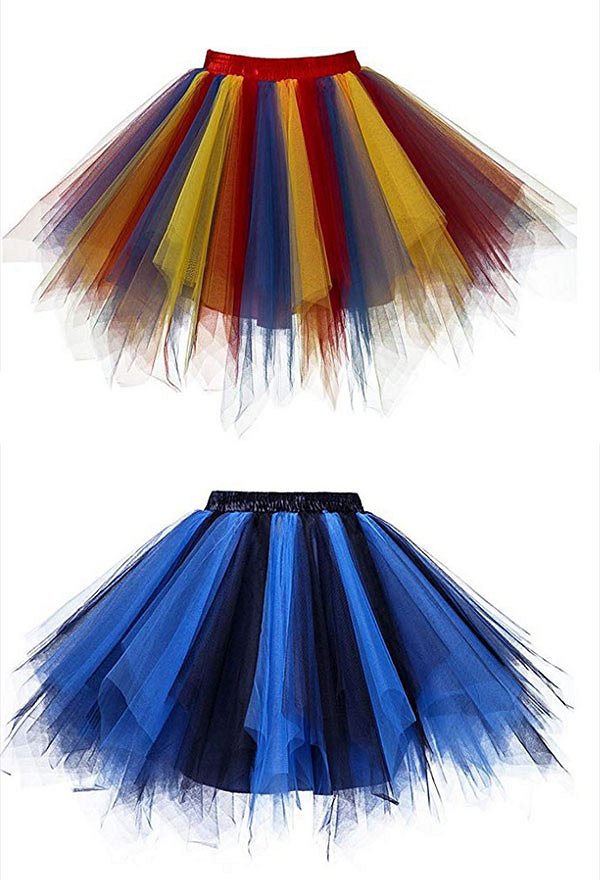 Gemischte Farbe Tutu Rock Tüll Rock Ballett Stil Viele Farben B
