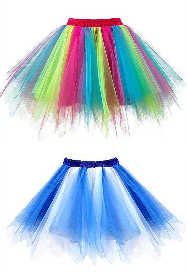 Gemischte Farbe Tutu Rock Tüll Rock Ballett Stil Viele Farben B