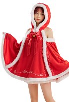 Weihnachten Christmas Umhang mit Kapuze Kawaii Cutout Crisscross Schleife Cape Weihnachten Christmas Umhang mit Kapuze Kawaii Cutout Crisscross Schleife Cape