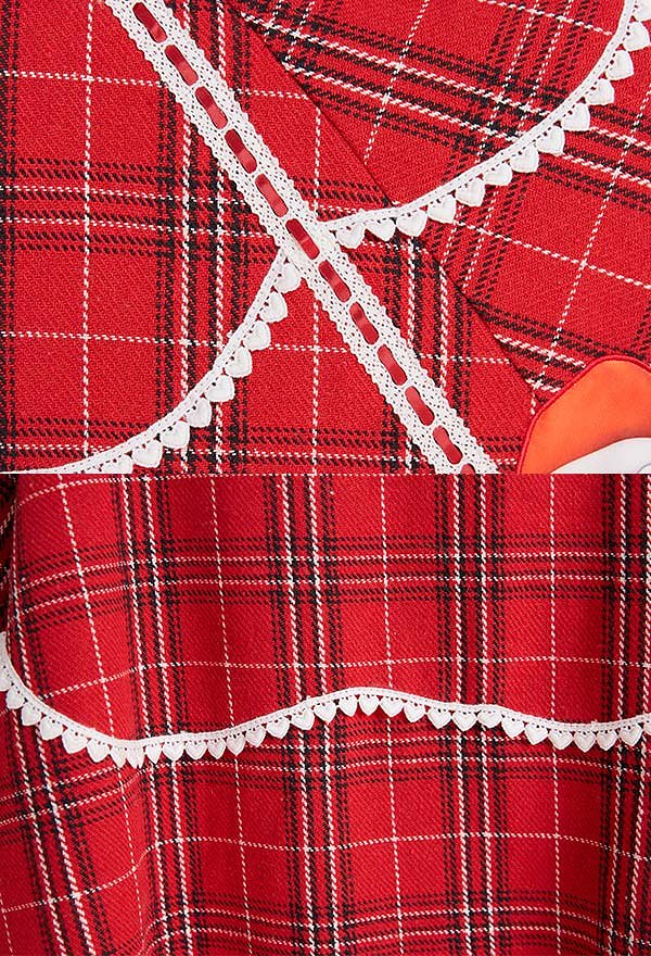 Cape de Noël à Capuche Santa Plaid Kawaii Manche Longue