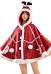 Christmas Hooded Cloak Santa Pattern Plaid Poncho Cape Coat for Women