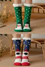 Christmas Women Kawaii Non Slip Socks Fuzzy Fleece-Lined Warm Floor Socks 2 Pairs