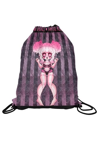 Drawstring Backpack Cartoon Bat Girl Pattern Drawstring Bag Sackpack for Beach Gym Sports Yoga
