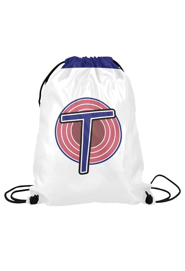 Drawstring Backpack Blue and White Splicing Pattern Drawstring Bag Sackpack for Beach Gym Sports Yoga