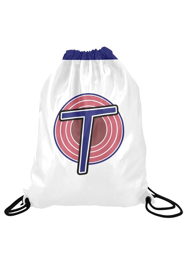 Drawstring Backpack Blue and White Splicing Pattern Drawstring Bag Sackpack for Beach Gym Sports Yoga