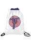 Drawstring Backpack Blue and White Splicing Pattern Drawstring Bag Sackpack for Beach Gym Sports Yoga