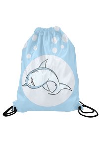 Drawstring Backpack Shark Printed Sports Sackpack String Yoga Gym Bag
