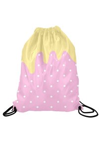 Drawstring Backpack Milkshake Polka Dot Printed Sports Sackpack String Yoga Gym Bag