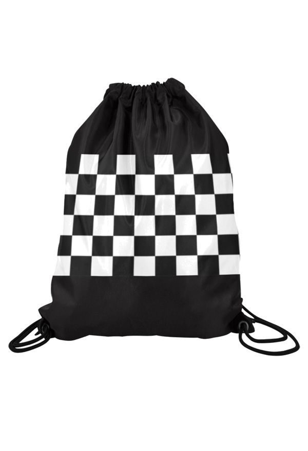 Dunkler Stil Schachbrett Kordelzug Tasch Rucksack Einkaufstasche Yoga Sports