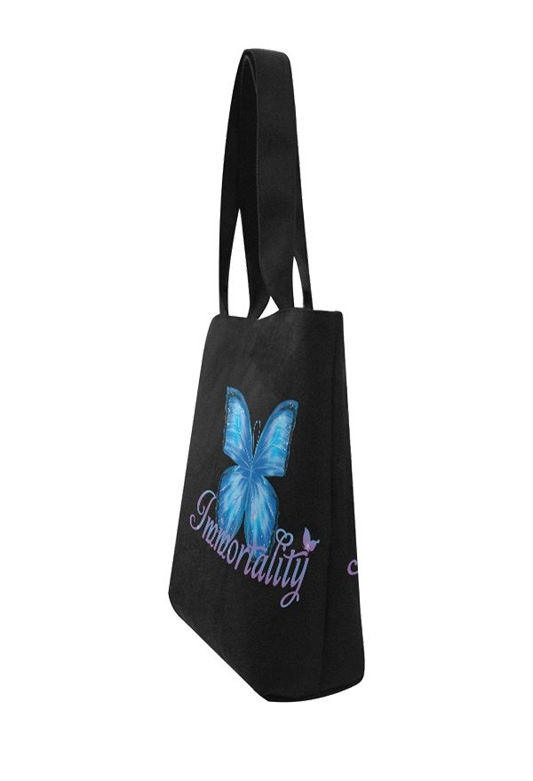 Blue Butterfly Canvas Bag Reusable Shopping Tote Bag Large Beach Bag