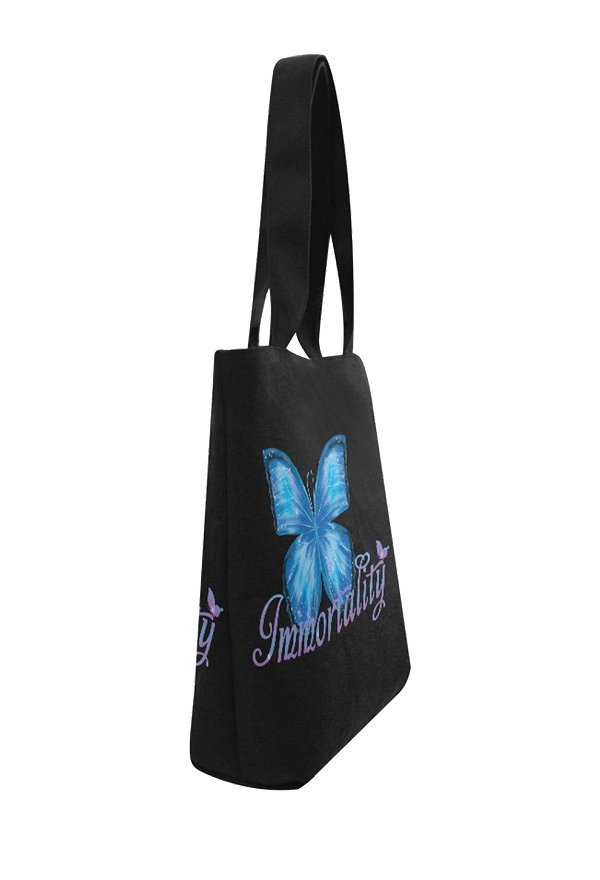 Blue Butterfly Canvas Bag Reusable Shopping Tote Bag Large Beach Bag