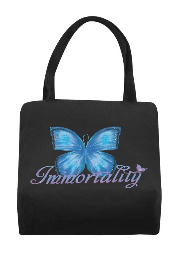 Blue Butterfly Canvas Bag Reusable Shopping Tote Bag Large Beach Bag