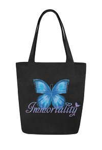Sac en Toile à Motif de Papillon Bleu Canevas Grand Sac Portable