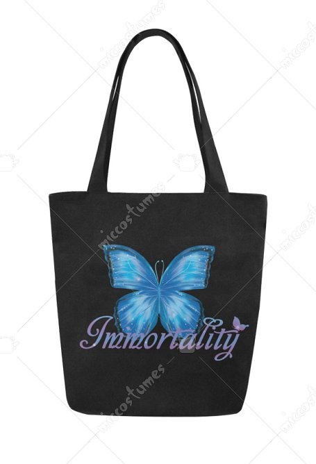 Blue Butterfly Canvas Bag Reusable Shopping Tote Bag Large Beach Bag
