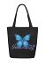 Blue Butterfly Canvas Bag Reusable Shopping Tote Bag Large Beach Bag