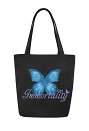 Blue Butterfly Canvas Bag Reusable Shopping Tote Bag Large Beach Bag