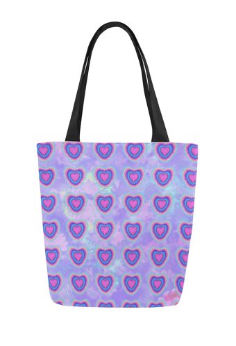 Purple Heart Canvas Bag Reusable Shopping Tote Bag Large Beach Bag