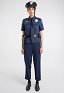 Adult Police Officer Short Sleeve Costume for Women with Hat