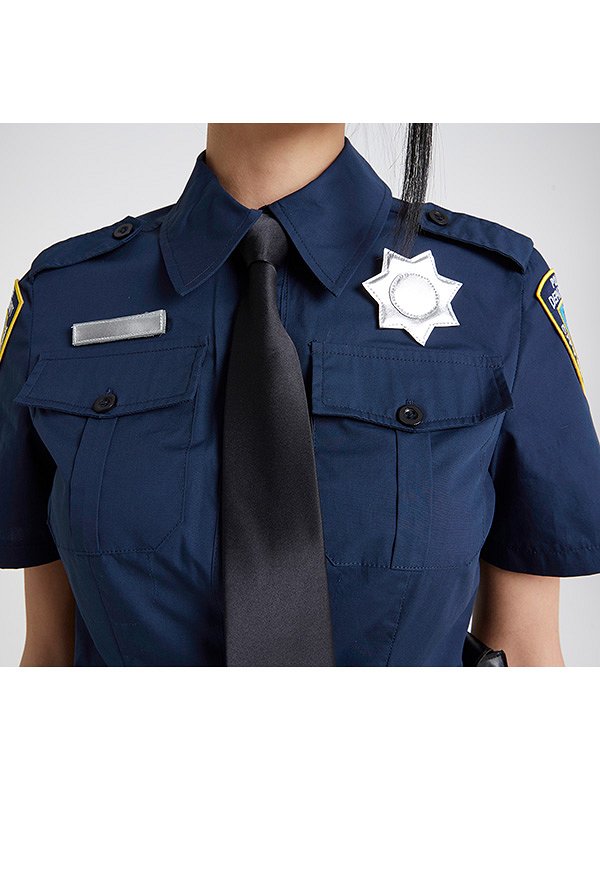 Adult Police Officer Short Sleeve Costume for Women with Hat Adult Police Officer Short Sleeve Costume for Women with Hat