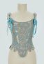 Corsé Medieval Renacimiento Floral Siglo XVII Encaje Overbust Bustier deshuesado
