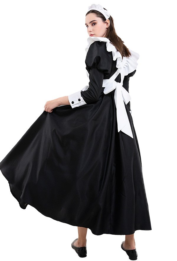 Traje de Cosplay Clásico de Vestido Largo de Uniforme de Sirvienta con Katyusha