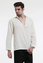 Miccostumes Mens Renaissance Medieval Shirt V Neck Long Sleeve Pirate Top