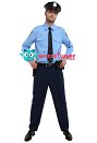 Costume de Cosplay Police Uniforme Manche Longue pour Homme Adulte avec Chapeau