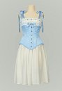 Medieval Renaissance Underdress Retro 19th Century Blue Straps Chemise Dress