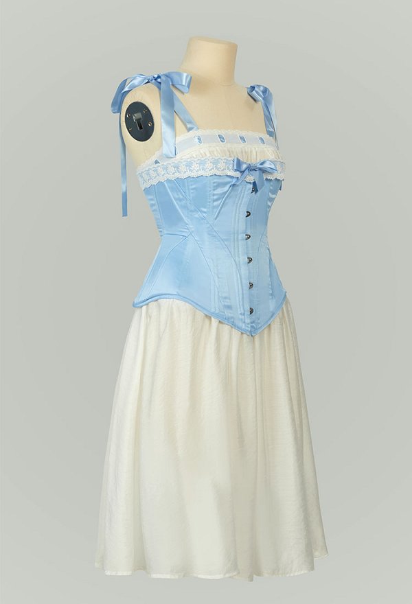 Medieval Renaissance Underdress Retro 19th Century Blue Straps Chemise Dress