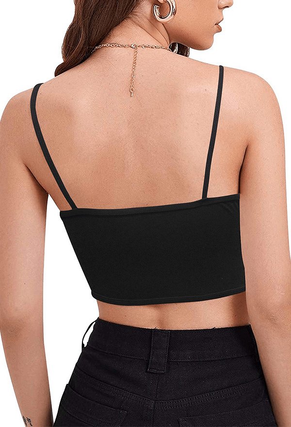 Miccostumes Women Spaghetti Strap Crop Top Gothic Cami Spaghetti Thin Short Vest Top