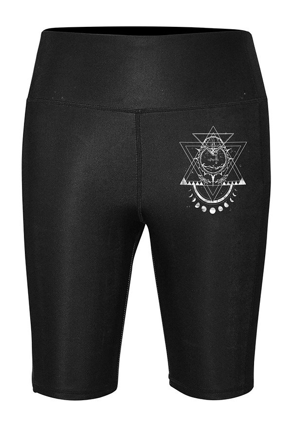 Miccostumes Punk Gothic Damen Sport Yoga Hosen Sports Kurz Leggings Fitness
