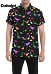 Cosbudget Men Casual Shirts Dinosaur Prints Button Down Short Sleeve Shirts