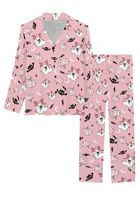 Halloween Women Nightwear Ghost Pumpkin Prints Long Sleeve and Pants 2 Piece Pajama