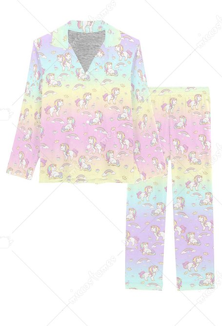 彩虹独角兽睡衣套装