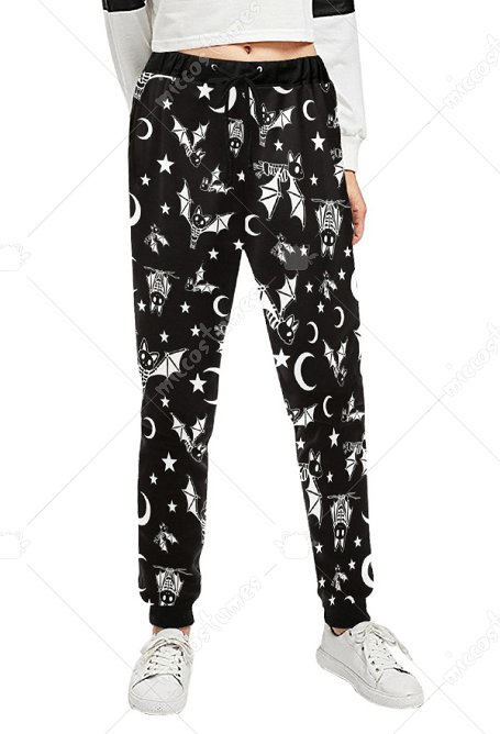 Halloween Halloween Mond Stern Fledermaus Sports Hosen Jogginghose mit Taschen