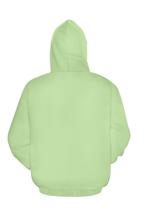 Hoodie Casual Imprimé Grenouille pour Femmes Pull Vert Sweatshirts avec poche