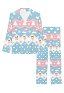 Pyjamas de Set longs pour Femmes Bleus et Rose